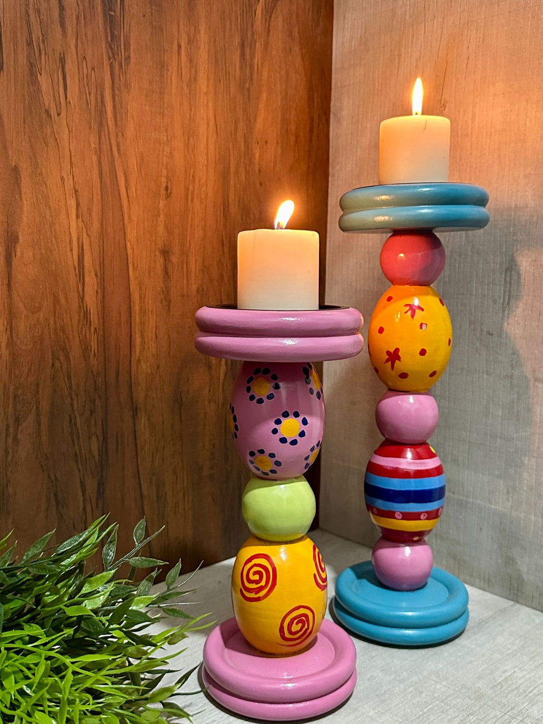 Brighten Your Space with Handcrafted Colorful Candle Stands