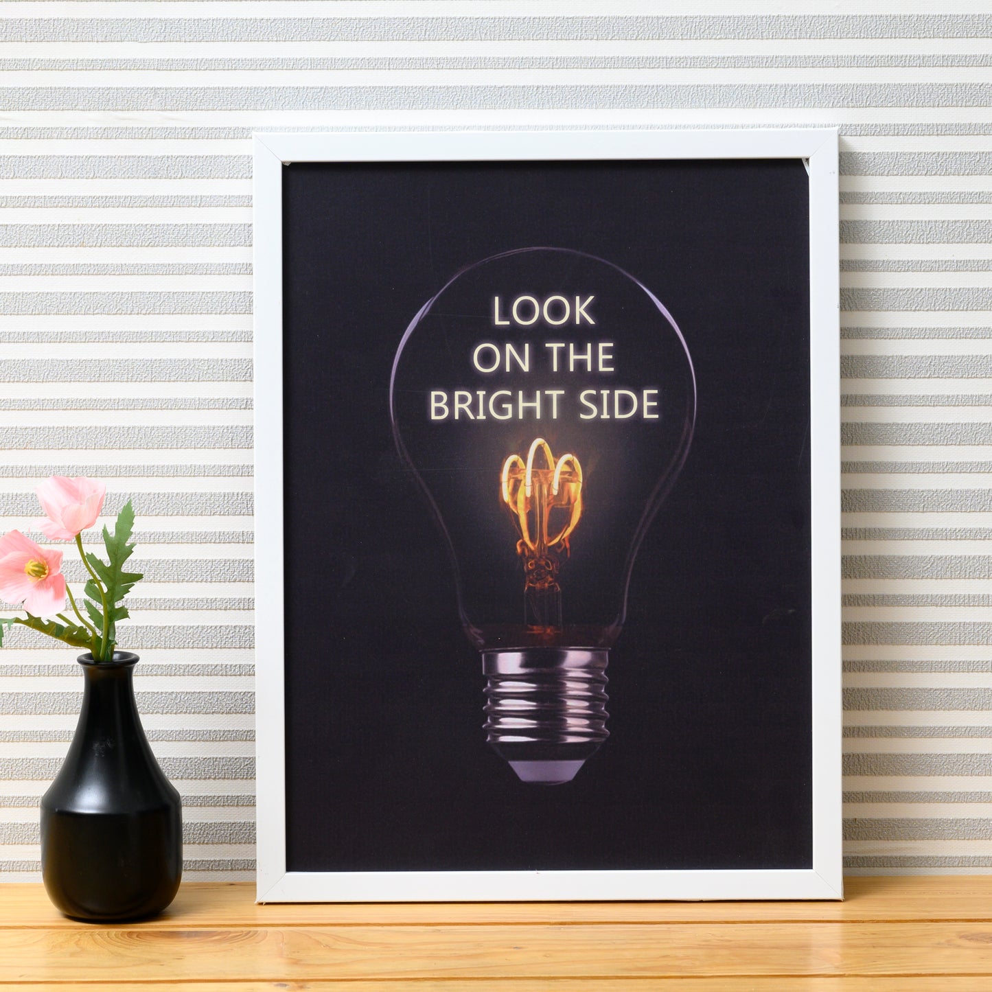 "Bright Side" Lightbulb Wall Frame