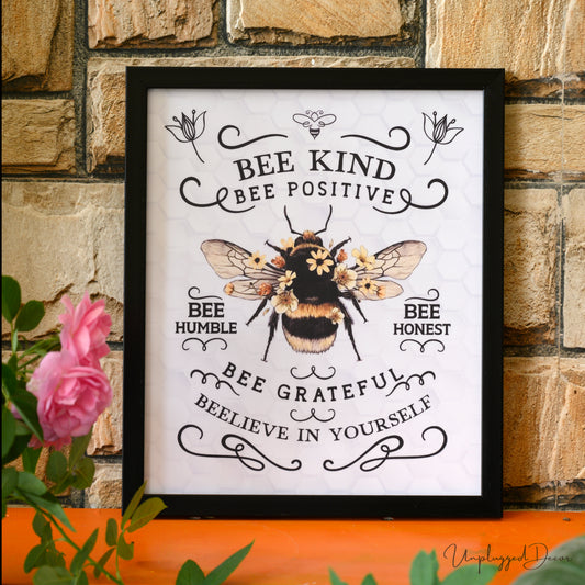 Bee Kind Bee Positive Wall Frame